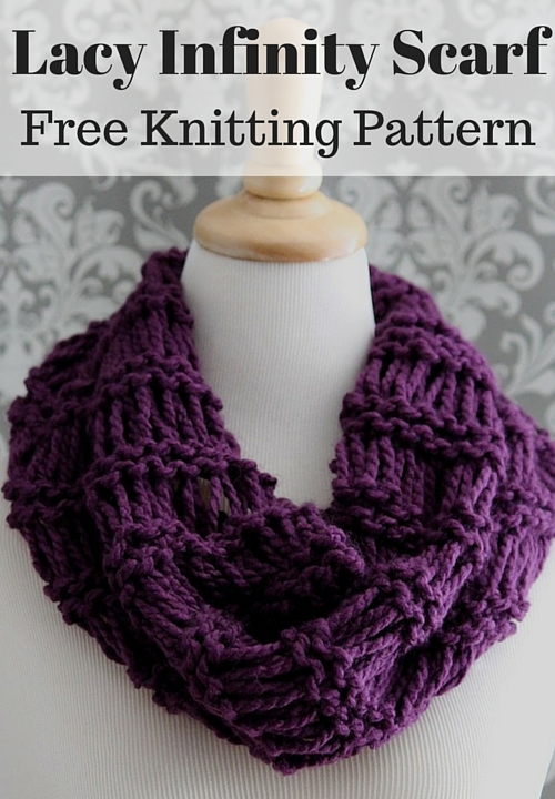 Lacy Infinity Scarf Free Knitting Pattern