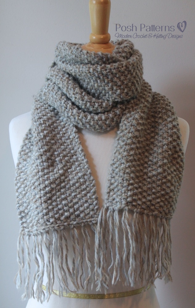 Free Beginner Scarf Knitting Pattern - Posh Patterns