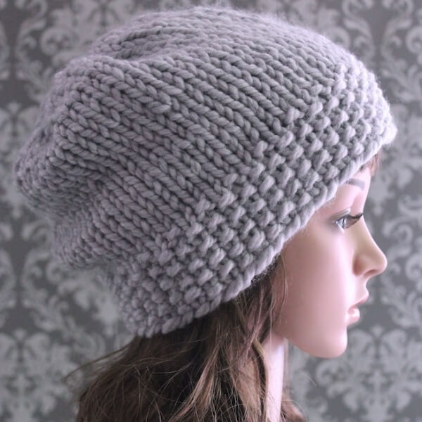 Easy Slouchy Hat Knitting Pattern